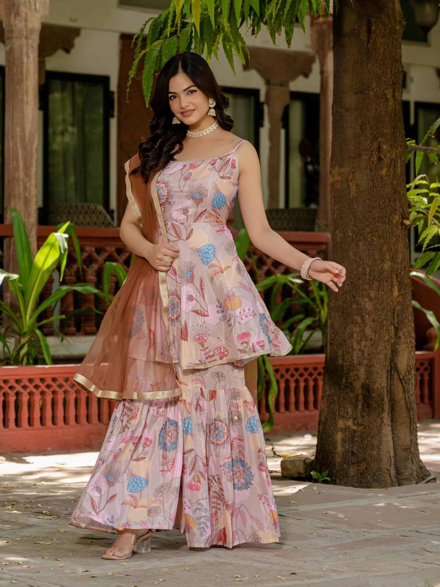 ✨ Presenting an Exclusive 3-Piece Set: Kurti, Palazzo & Dupatta ✨