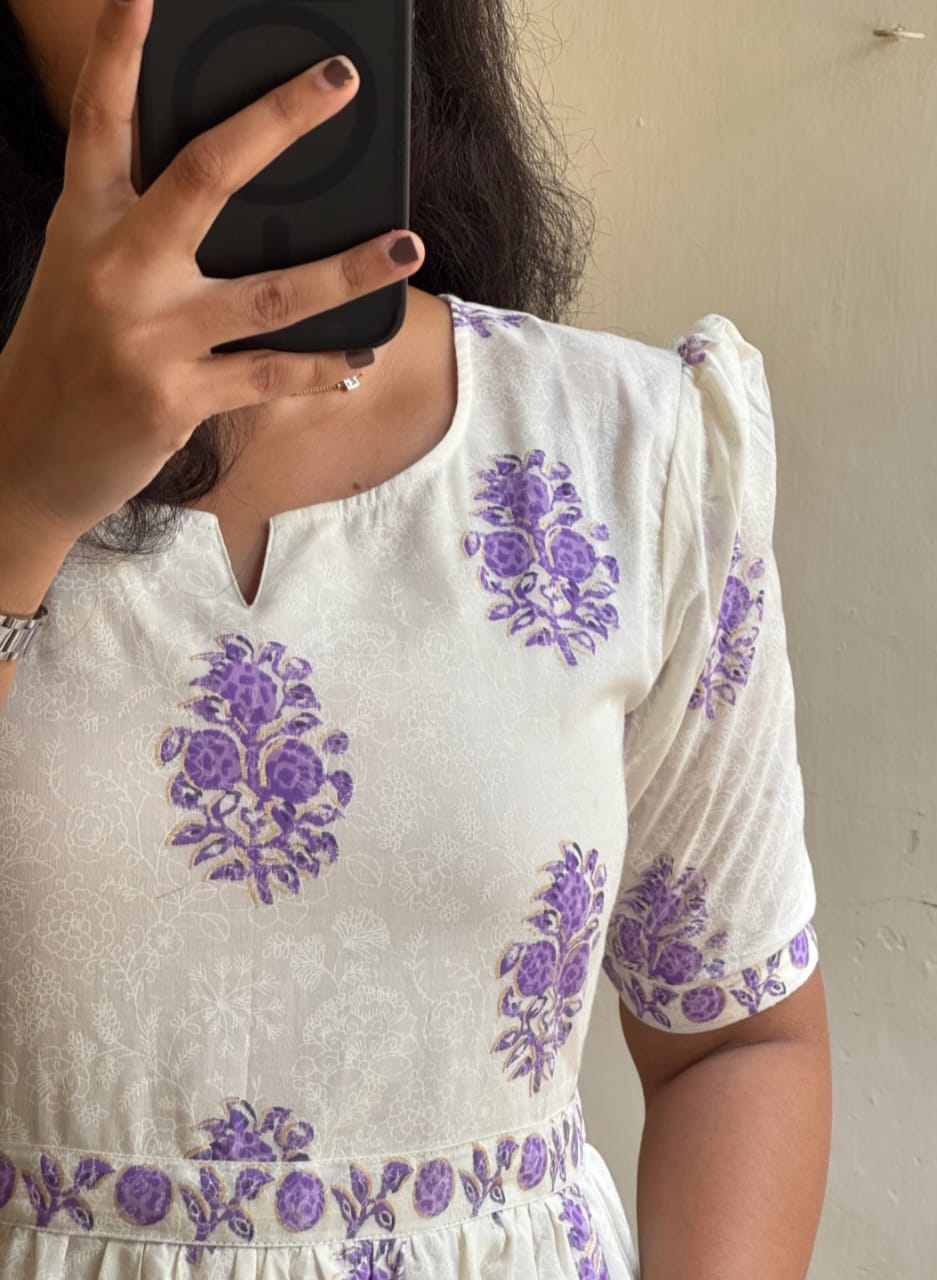 Beautiful ikkat print Cotton Full Flair Middy Gown