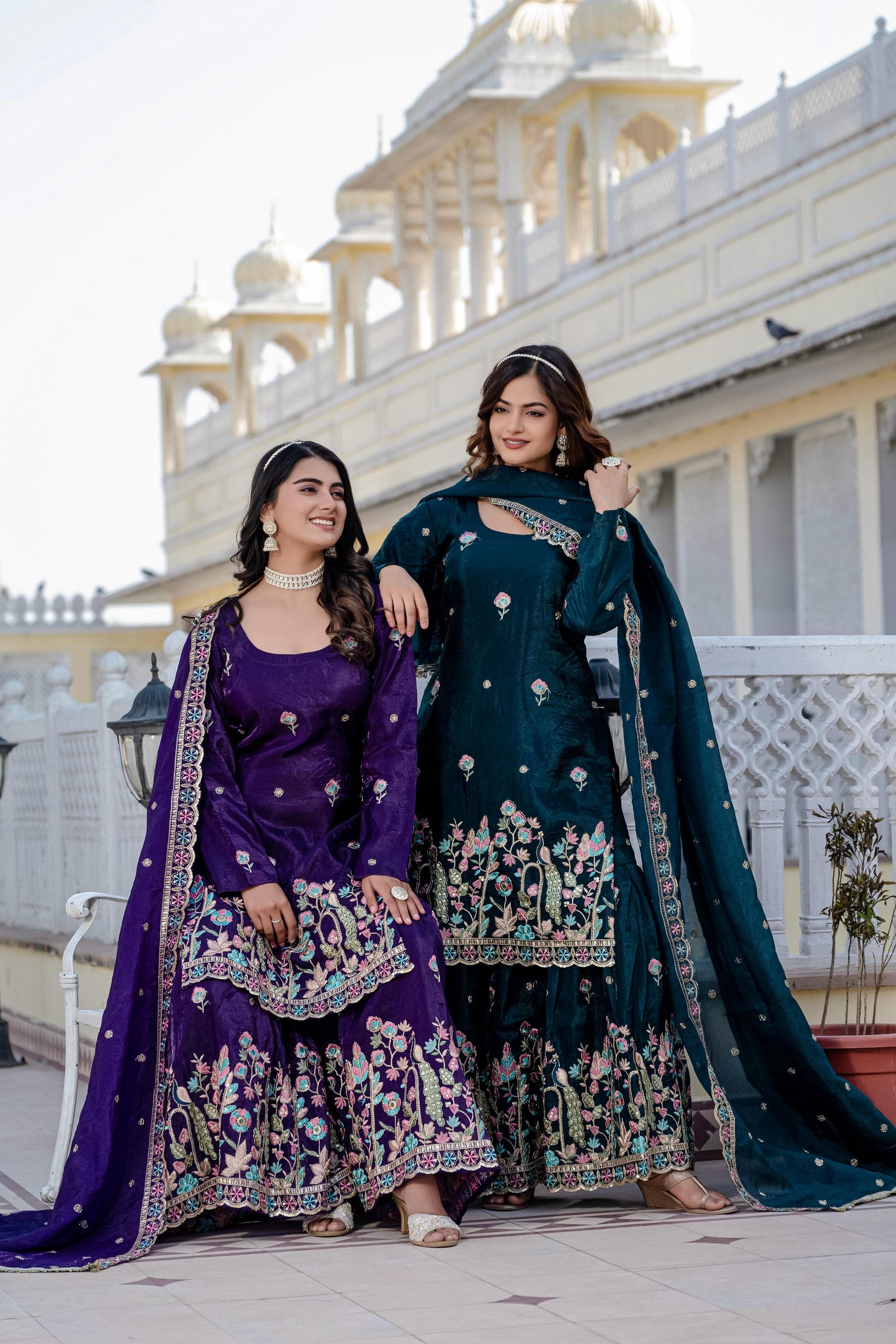 ✨ Exclusive 3-Piece Set: Kurti, Palazzo & Dupatta ✨