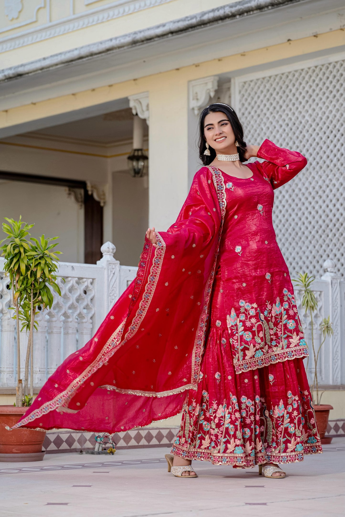 ✨ Exclusive 3-Piece Set: Kurti, Palazzo & Dupatta ✨