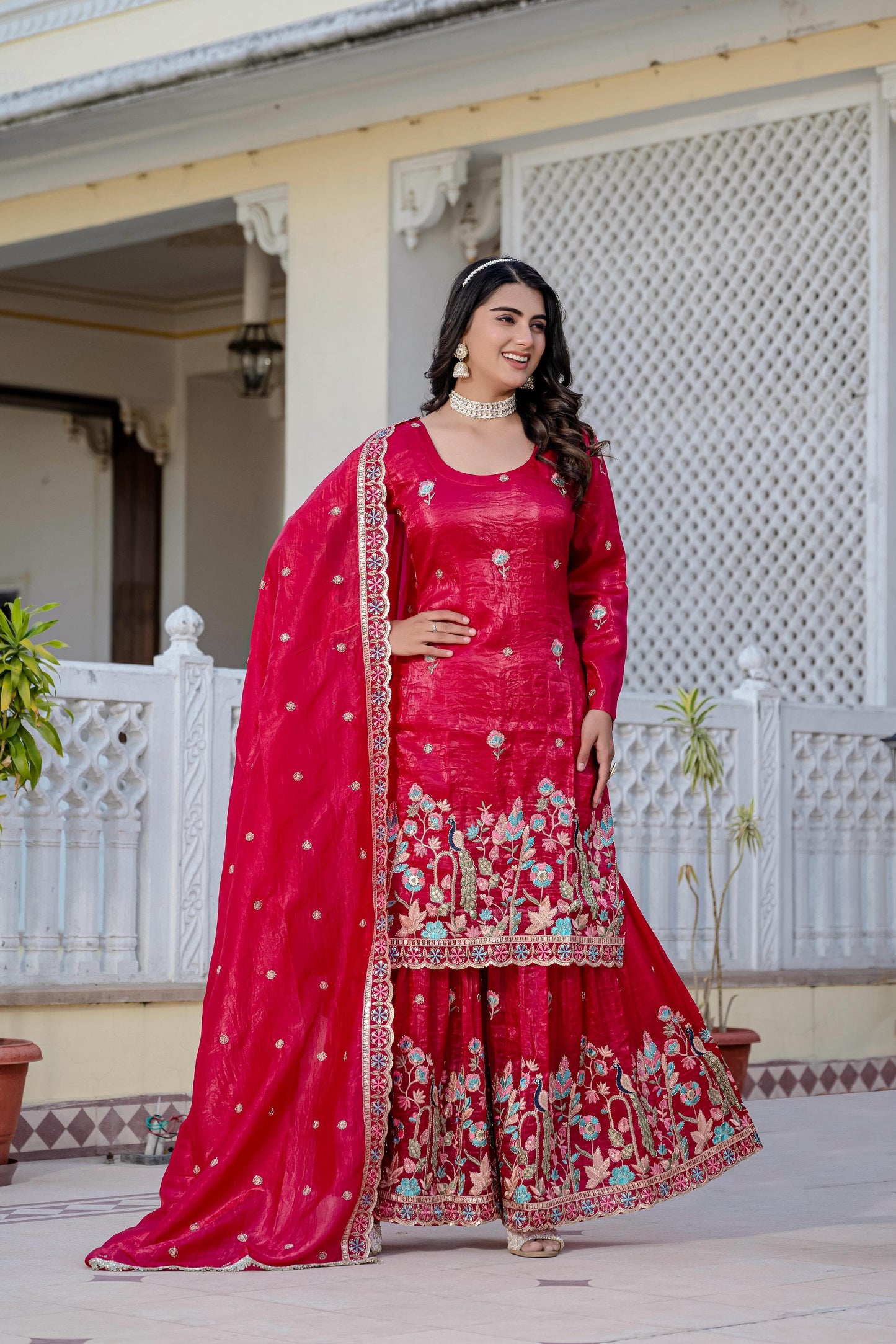 ✨ Exclusive 3-Piece Set: Kurti, Palazzo & Dupatta ✨