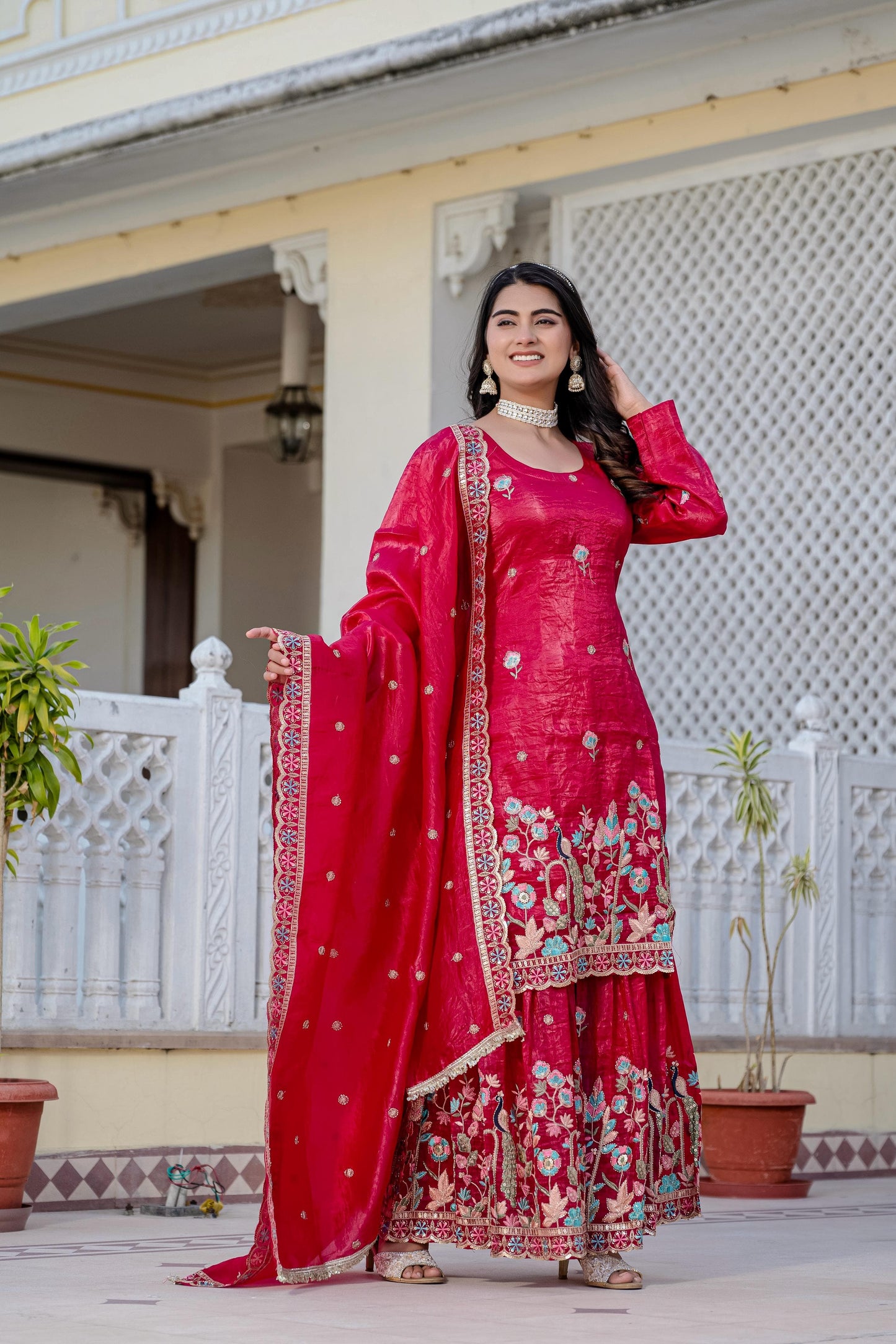 ✨ Exclusive 3-Piece Set: Kurti, Palazzo & Dupatta ✨