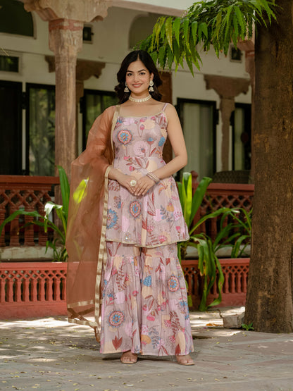 ✨ Presenting an Exclusive 3-Piece Set: Kurti, Palazzo & Dupatta ✨