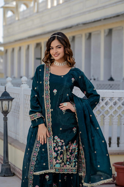 ✨ Exclusive 3-Piece Set: Kurti, Palazzo & Dupatta ✨