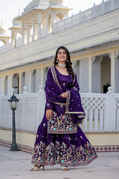 ✨ Exclusive 3-Piece Set: Kurti, Palazzo & Dupatta ✨