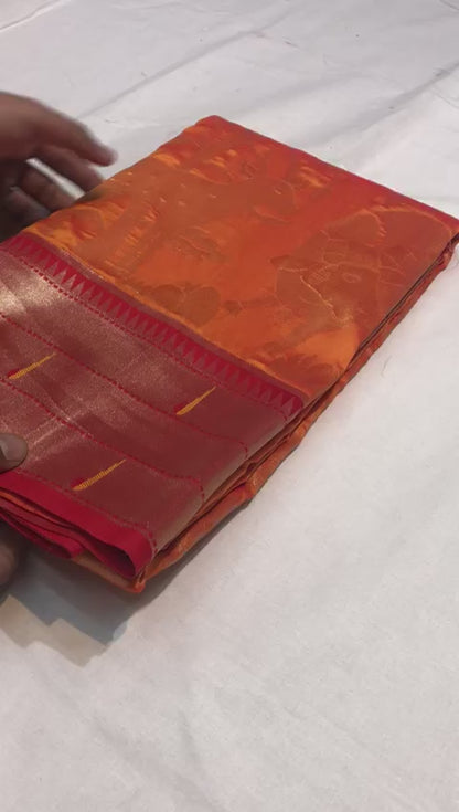 Elegant Paithani Silk Saree with Rich Zari Work & Contrast Blouse
